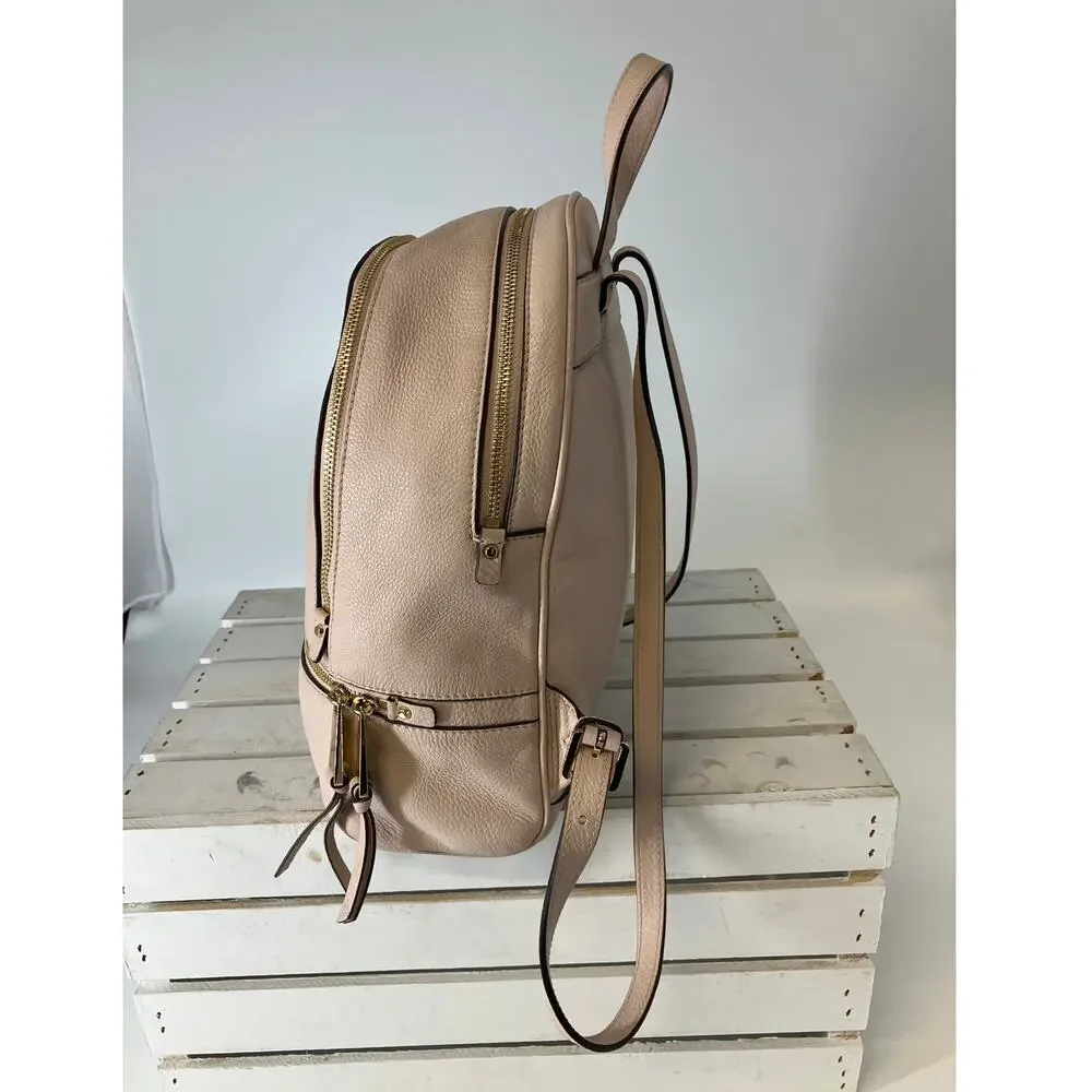 MICHAEL KORS, LARGE LIGHT PINK PEBBLED LEATHER BACKPACK